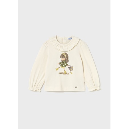 Camiseta m/l cuello volante bebe niña mayoral