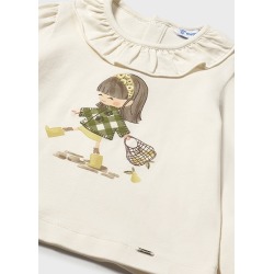 Camiseta m/l cuello volante bebe niña mayoral
