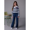 Conjunto pantalón y polo de rayas chica mayoral