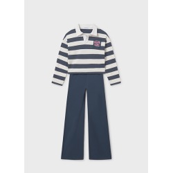 Conjunto pantalón y polo de rayas chica mayoral