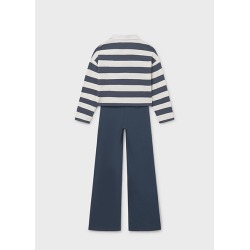 Conjunto pantalón y polo de rayas chica mayoral