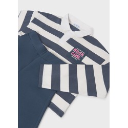 Conjunto pantalón y polo de rayas chica mayoral