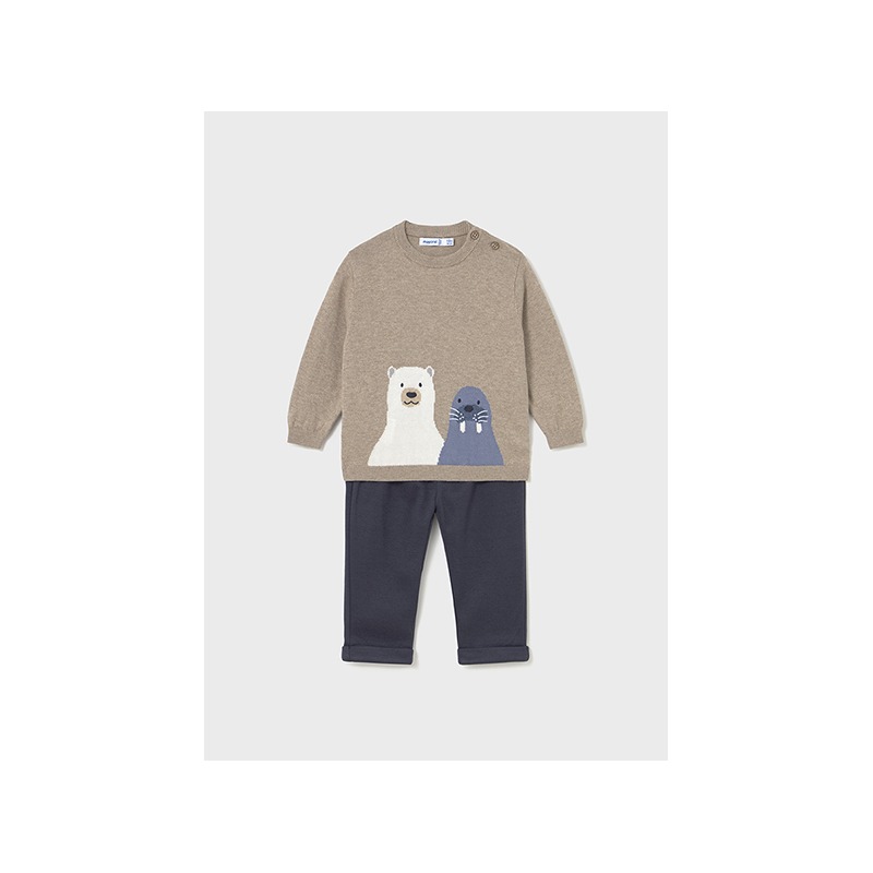 Conjunto pantalón y jersey animal bebé niño mayoral