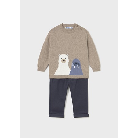 Conjunto pantalón y jersey animal bebé niño mayoral