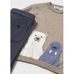 Conjunto pantalón y jersey animal bebé niño mayoral