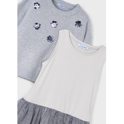 Vestido tricot combinado niña mayoral