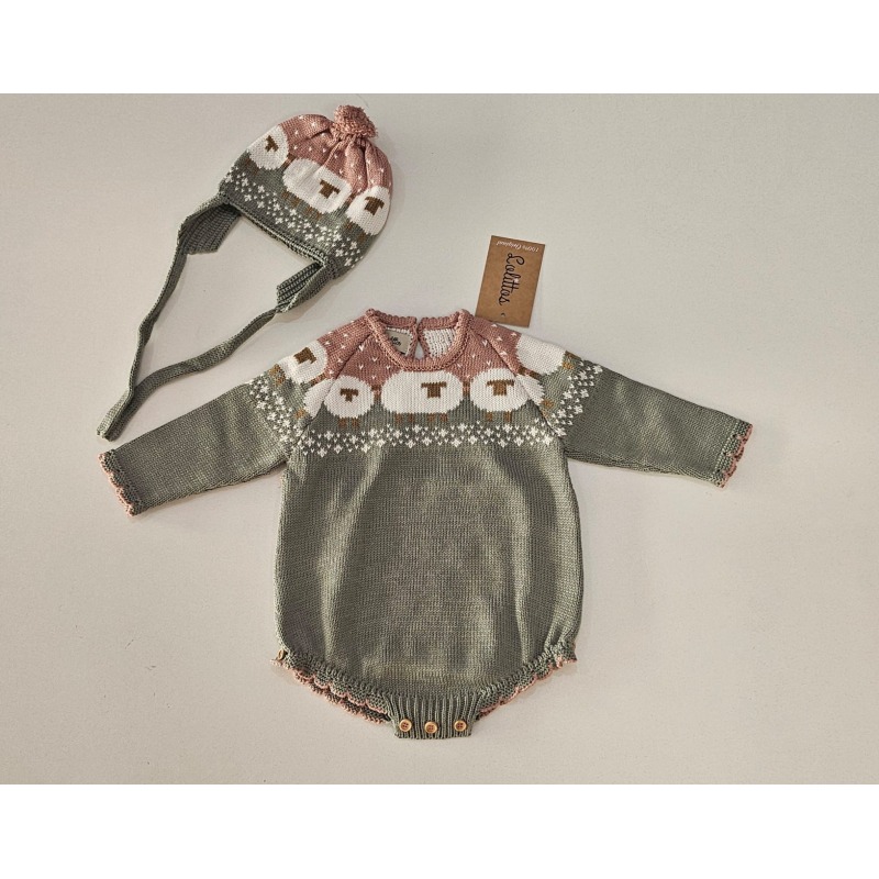 Pelele punto + gorro Borreguito Lolittos