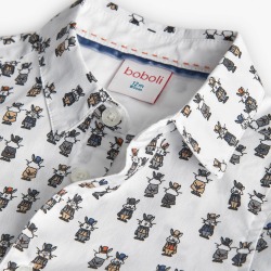 Camisa popelín estampado niño Boboli
