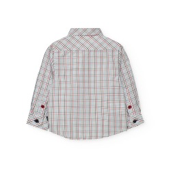 Camisa popelín cuadros niño Boboli