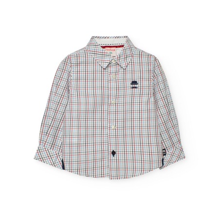 Camisa popelín cuadros niño Boboli
