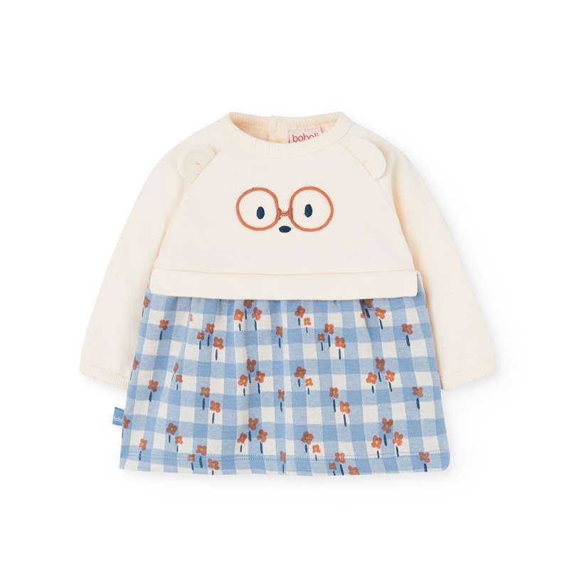 Vestido felpa combinado bebe niña Boboli