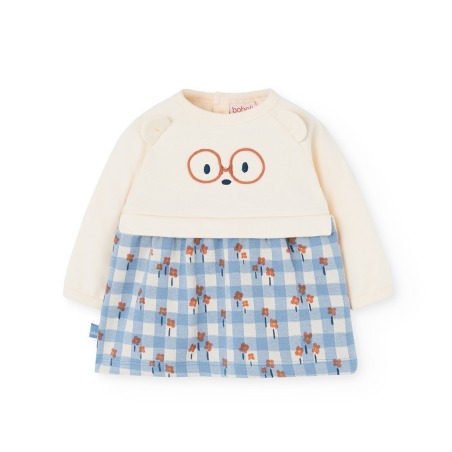 Vestido felpa combinado bebe niña Boboli