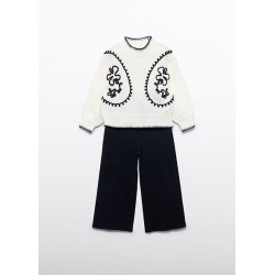 Conjunto pantalón tricot bordados niña Abel&Lula