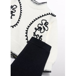 Conjunto pantalón tricot bordados niña Abel&Lula