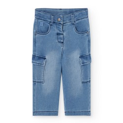 Pantalón denim bolsillos niña Boboli