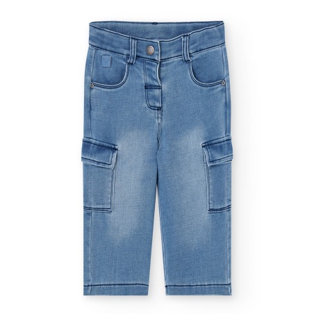 Pantalón denim bolsillos niña Boboli