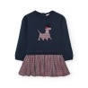 Vestido tricotosa combinado niña boboli