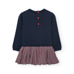 Vestido tricotosa combinado niña boboli