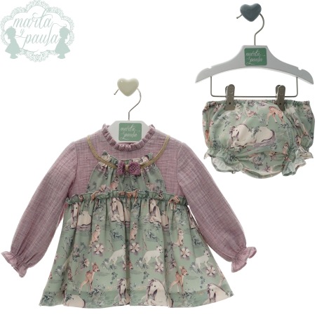 Vestido bebe con braguita "Familia Sophia" Marta y Paula