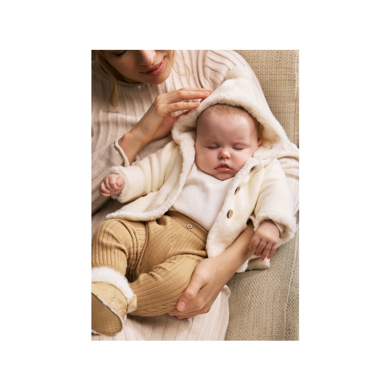 Chaqueta tricot con pelo bebe mayoral