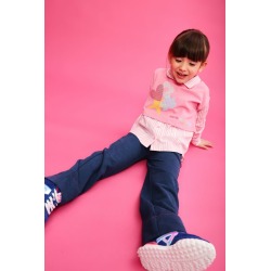 Conjunto camisa combinada y pantalón denim Agatha Ruiz
