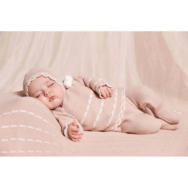 Conjunto bebe 3 piezas recogidas pasacintas Juliana