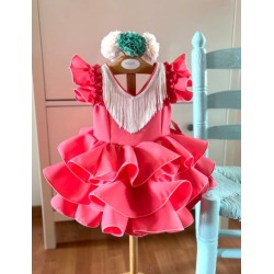Vestido flamenca Candela coral