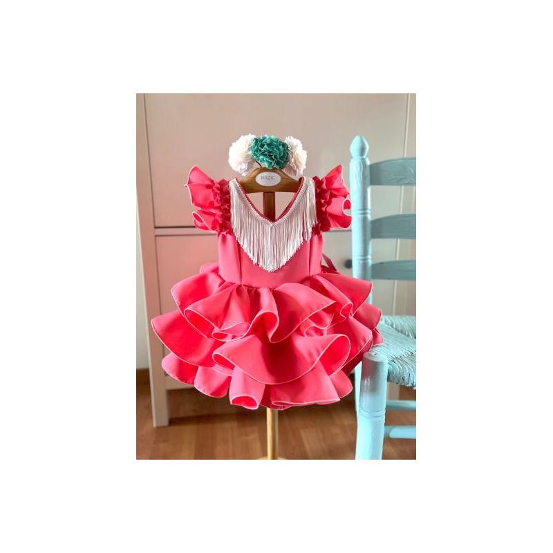 Vestido flamenca Candela coral