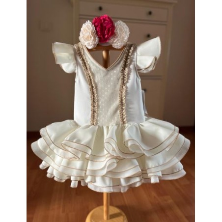 Vestido flamenca Angeles crudo