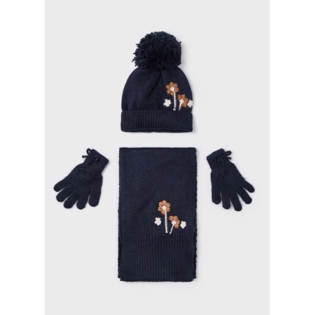 Conjunto 3 piezas bufanda flores niña Mayoral