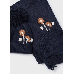 Conjunto 3 piezas bufanda flores niña Mayoral