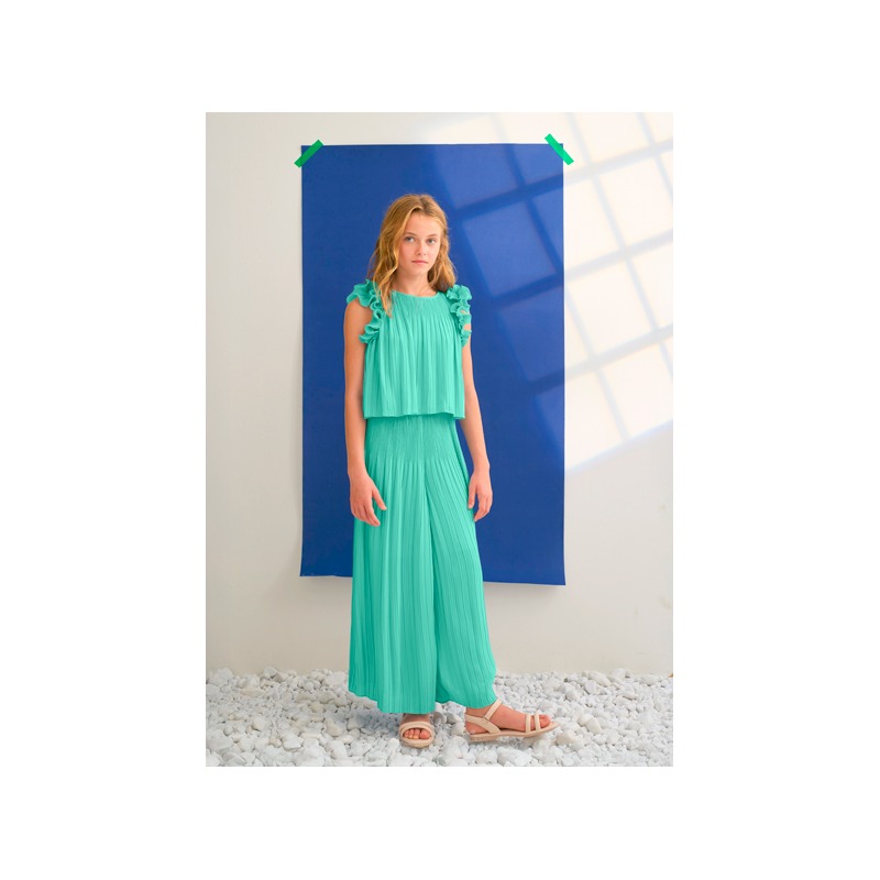 Conjunto pantalón gasa plisada niña Abel&Lula