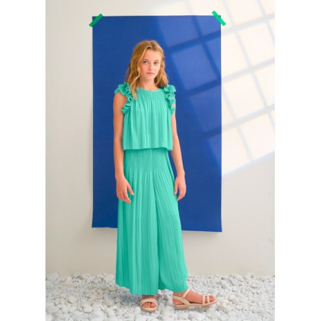 Conjunto pantalón gasa plisada niña Abel&Lula