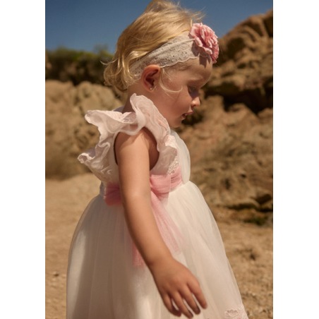 Vestido tul bordado guipur bebe Abel&Lula