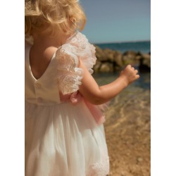 Vestido tul bordado guipur bebe Abel&Lula