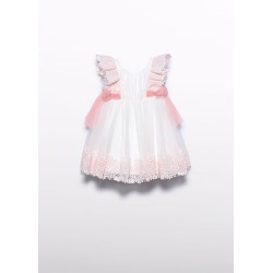 Vestido tul bordado guipur bebe Abel&Lula