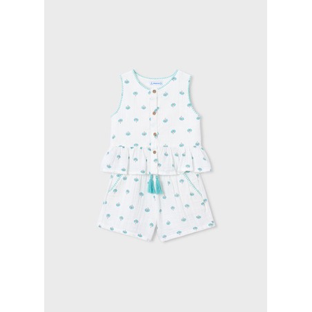 Conjunto pantalón corto estampado niña mayoral