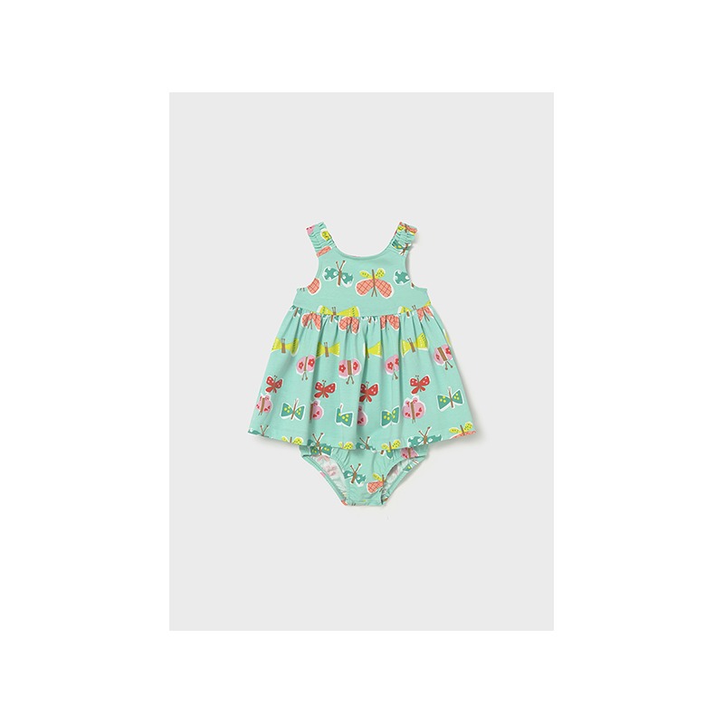 Vestido estampado con cubrepañal bebé mayoral