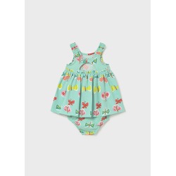 Vestido estampado con cubrepañal bebé mayoral