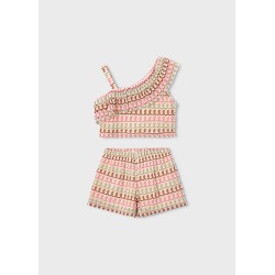 Conjunto pantalón corto y top asimétrico niña mayoral