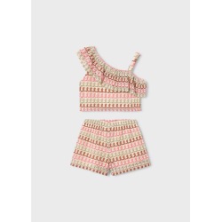 Conjunto pantalón corto y top asimétrico niña mayoral