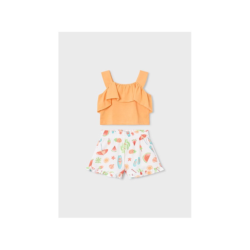 Conjunto estampado con top volantes niña mayoral