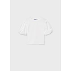 Camiseta canalé mangas abullonadas chica mayoral