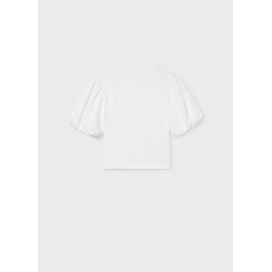Camiseta canalé mangas abullonadas chica mayoral