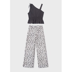 Conjunto pantalón largo estampado y top chica mayoral