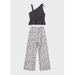 Conjunto pantalón largo estampado y top chica mayoral