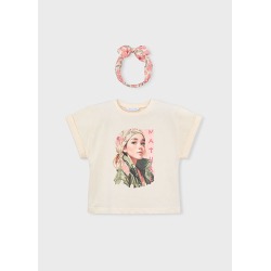 Camiseta con banda estampado niña mayoral