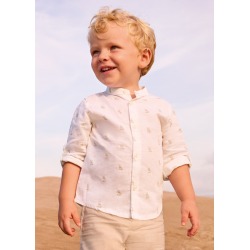 Camisa m/l lino cuello mao...