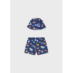 Conjunto bañador y gorro reversible protección solar bebé mayoral