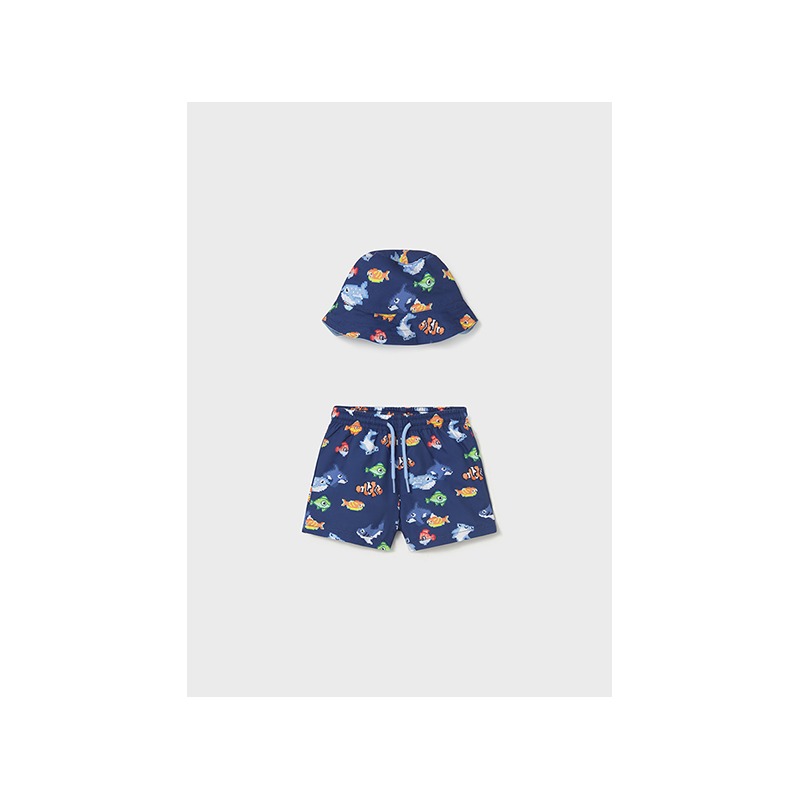 Conjunto bañador y gorro reversible protección solar bebé mayoral